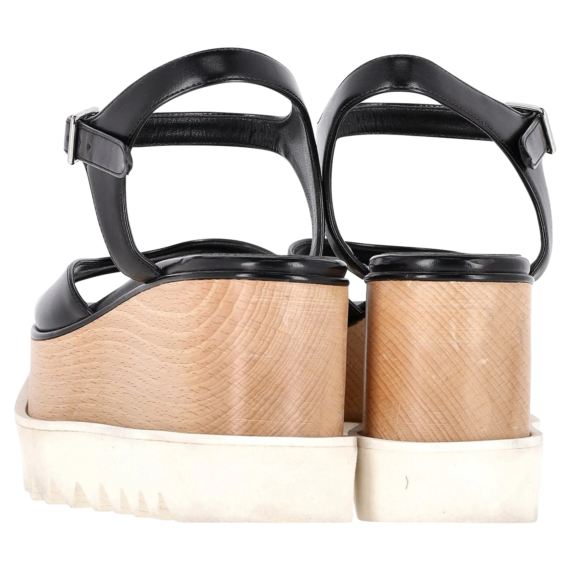 Stella McCartney Elyse Platform Sandals in Black Faux Leather