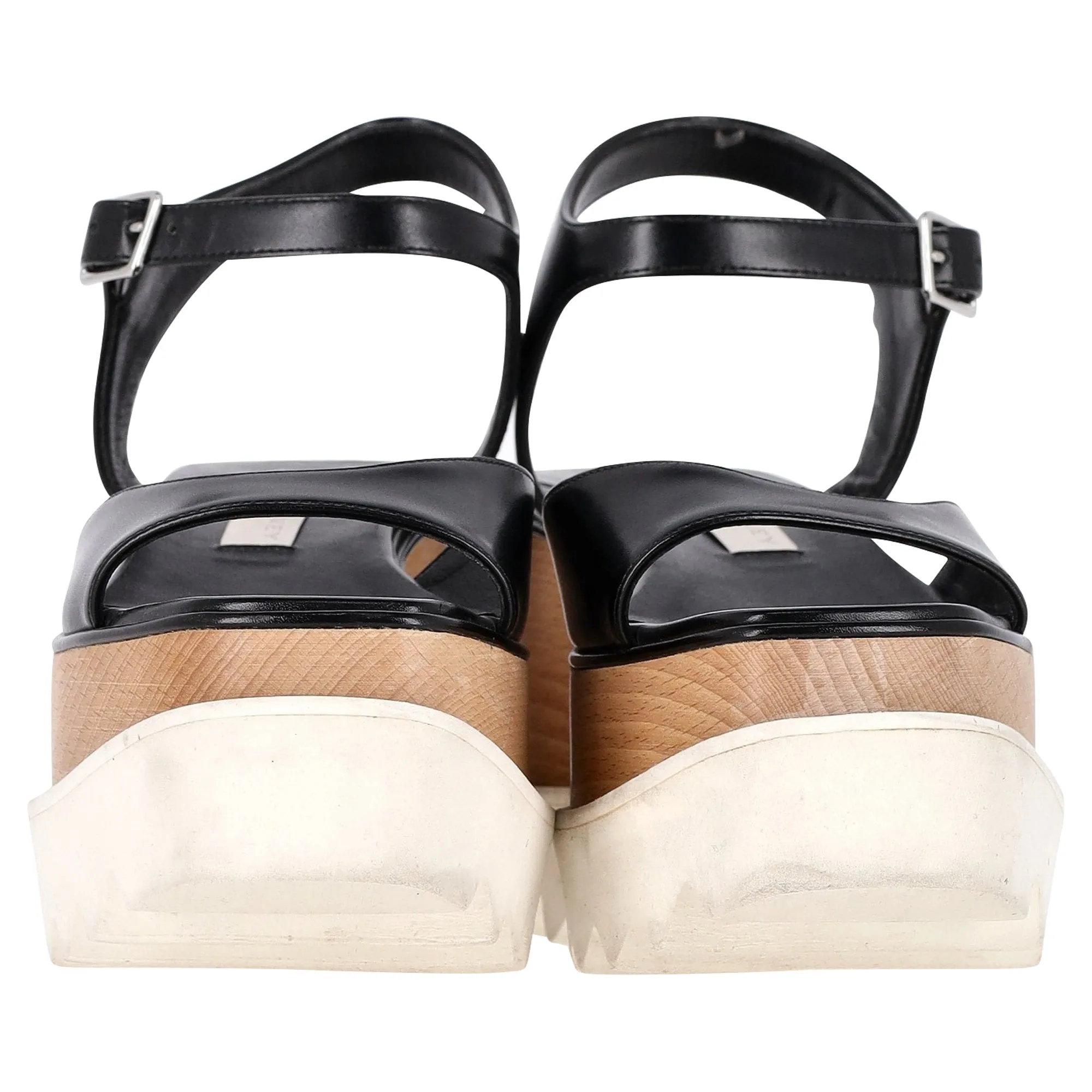 Stella McCartney Elyse Platform Sandals in Black Faux Leather