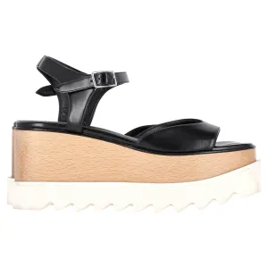 Stella McCartney Elyse Platform Sandals in Black Faux Leather