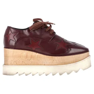 Stella McCartney Elyse Star Platform Derby in Burgundy Faux Leather