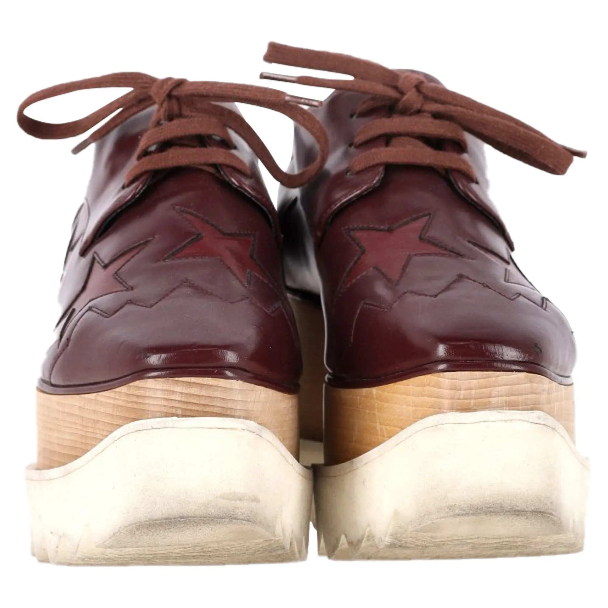 Stella McCartney Elyse Star Platform Derby in Burgundy Faux Leather