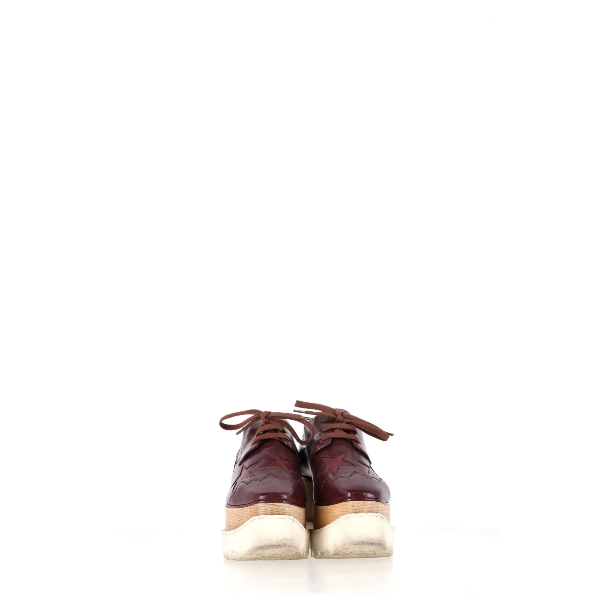 Stella McCartney Elyse Star Platform Derby in Burgundy Faux Leather