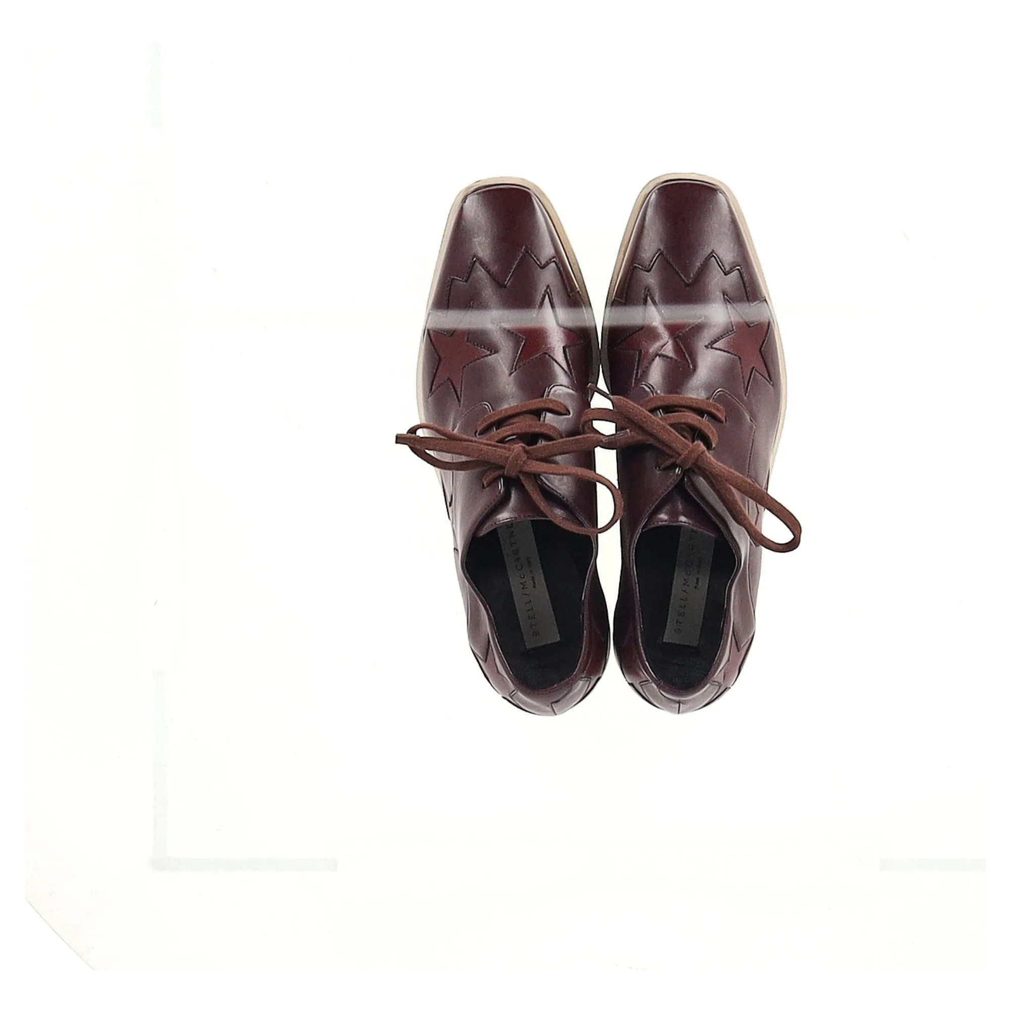 Stella McCartney Elyse Star Platform Derby in Burgundy Faux Leather