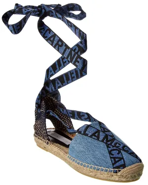 Stella McCartney Gaia Logo Strap Canvas Espadrille