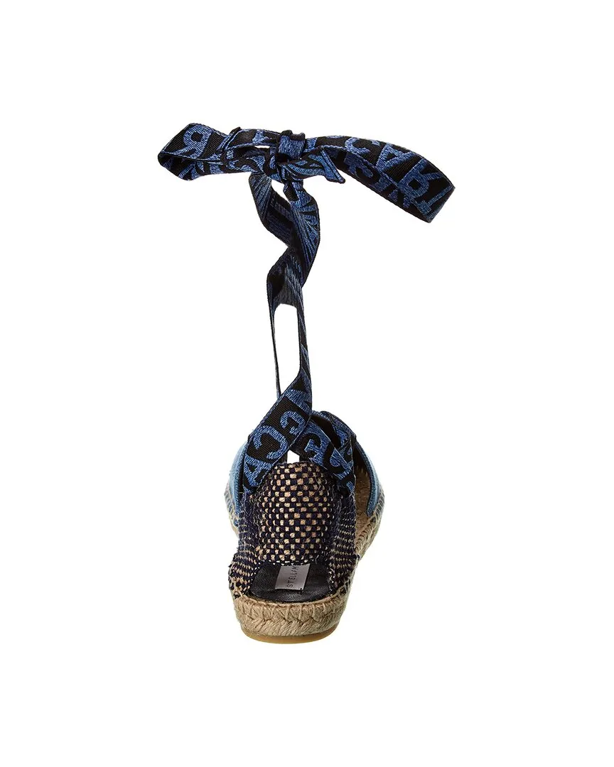 Stella McCartney Gaia Logo Strap Canvas Espadrille