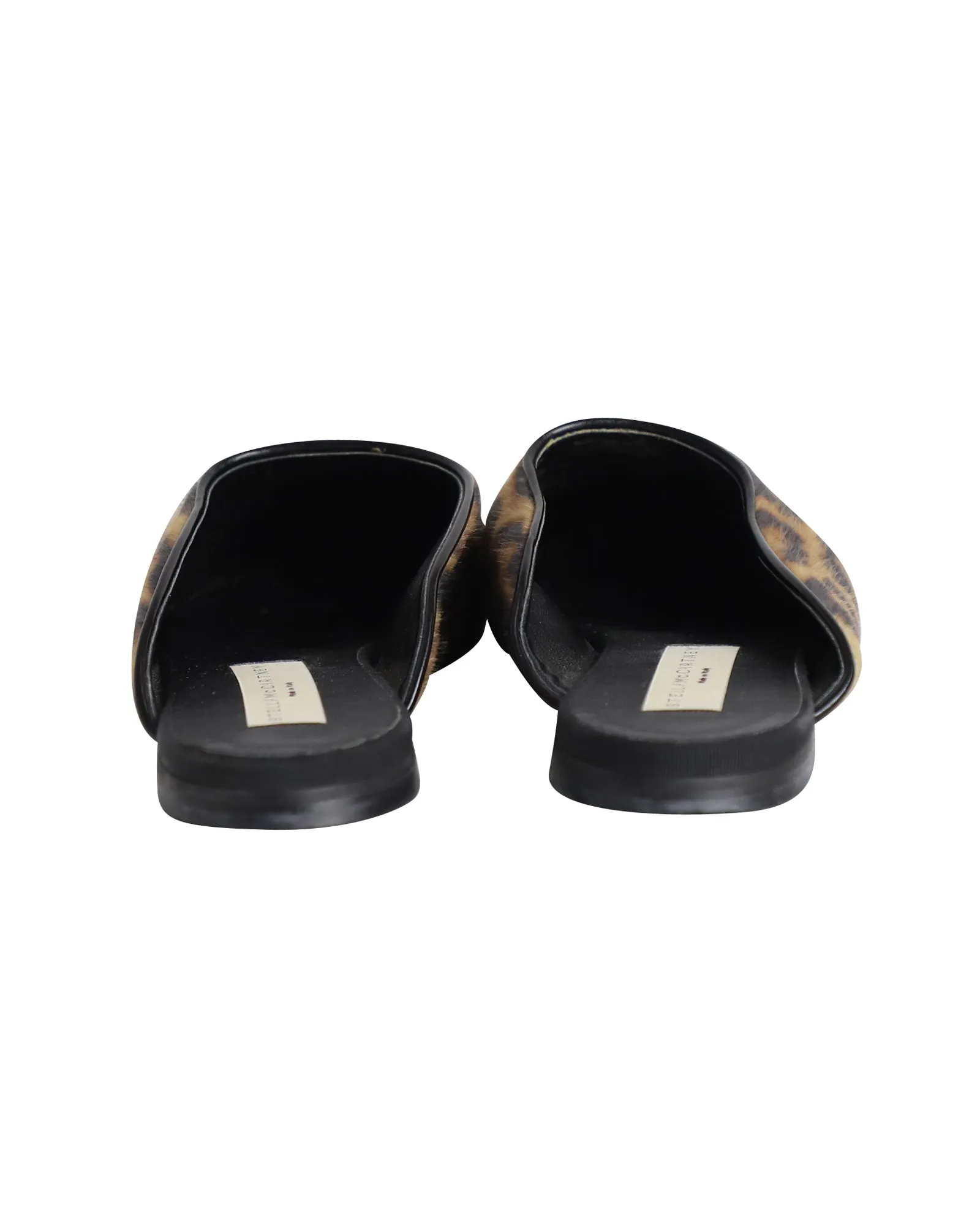 Stella McCartney Leopard Print Mules in Brown Faux Fur