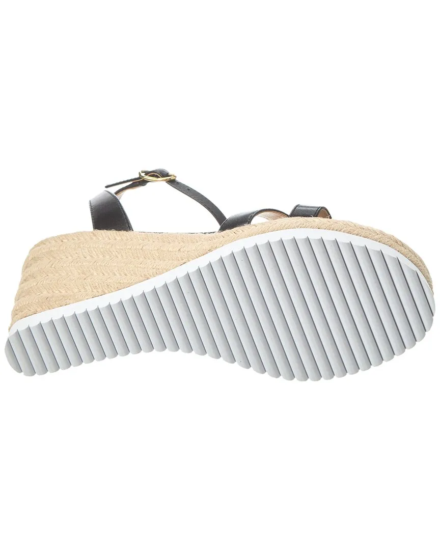 Stuart Weitzman Catlina Leather Espadrille Wedge Sandal