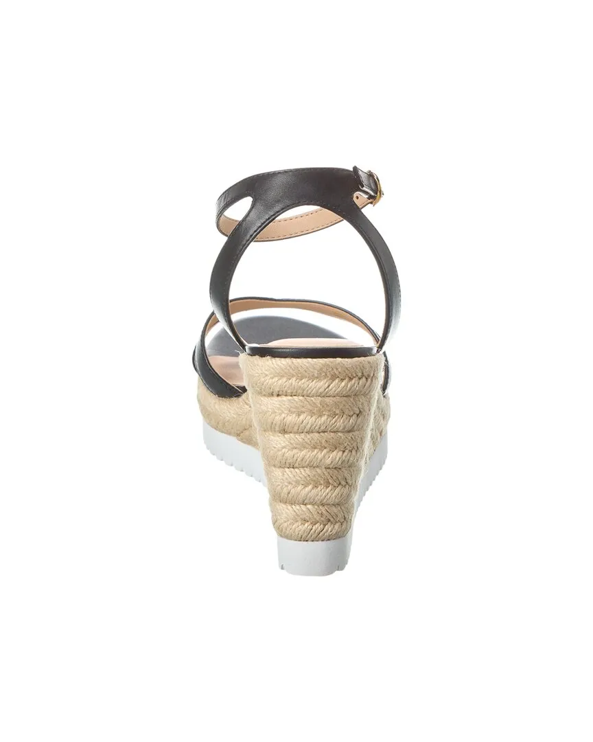 Stuart Weitzman Catlina Leather Espadrille Wedge Sandal
