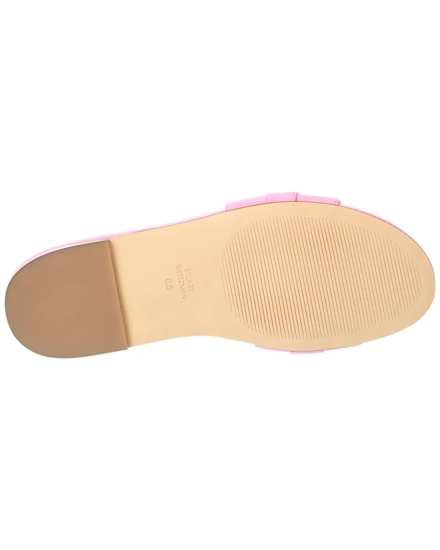 Stuart Weitzman Crystal Buckle Suede Slide