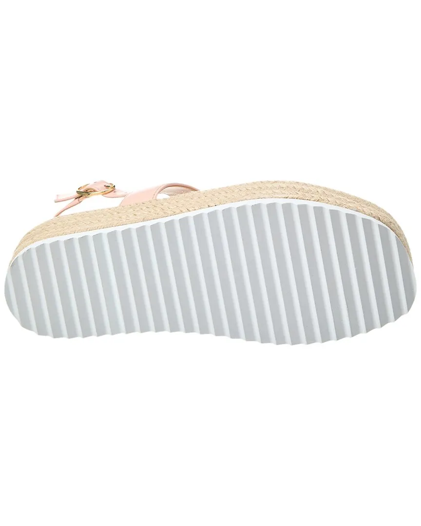 Stuart Weitzman Mel Leather Espadrille Flatform Sandal