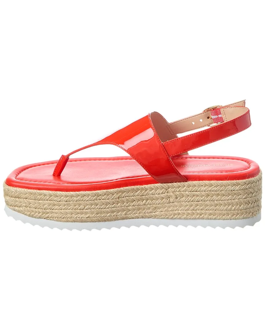 Stuart Weitzman Mel Patent Espadrille Flatform Sandal