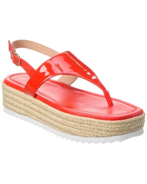Stuart Weitzman Mel Patent Espadrille Flatform Sandal