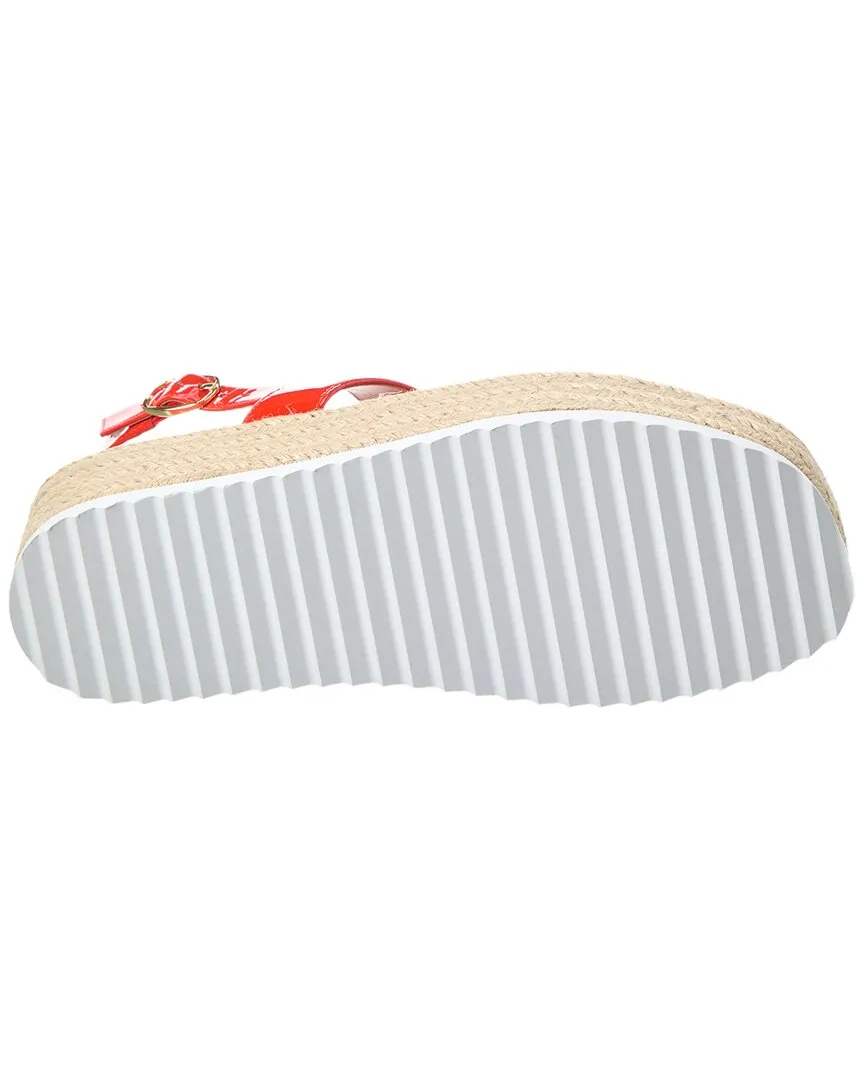 Stuart Weitzman Mel Patent Espadrille Flatform Sandal