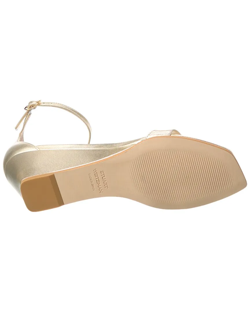 Stuart Weitzman Nudistcurve 50 Leather Wedge Sandal