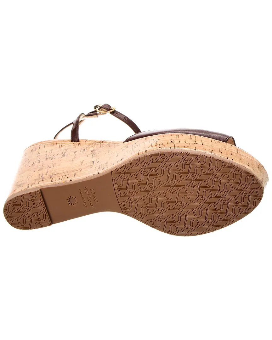 Stuart Weitzman Palmina Leather Wedge Sandal