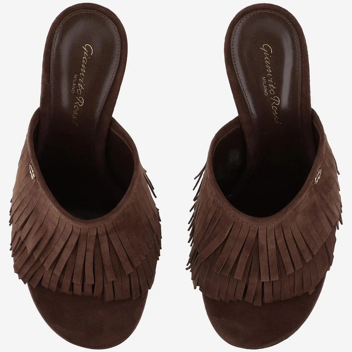 Suede Mules With Bangs