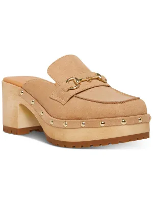 Suzanne Womens Faux Leather Embellished Clogs