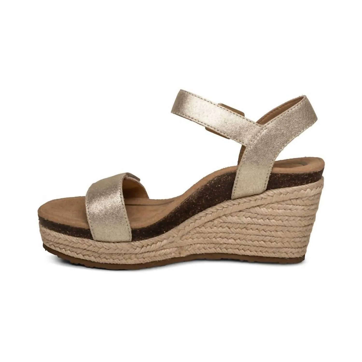 Sydney Quarter Strap Espadrille Wedge Sandal In Champagne