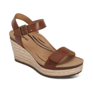 Sydney Quarter Strap Espadrille Wedge Sandal In Walnut
