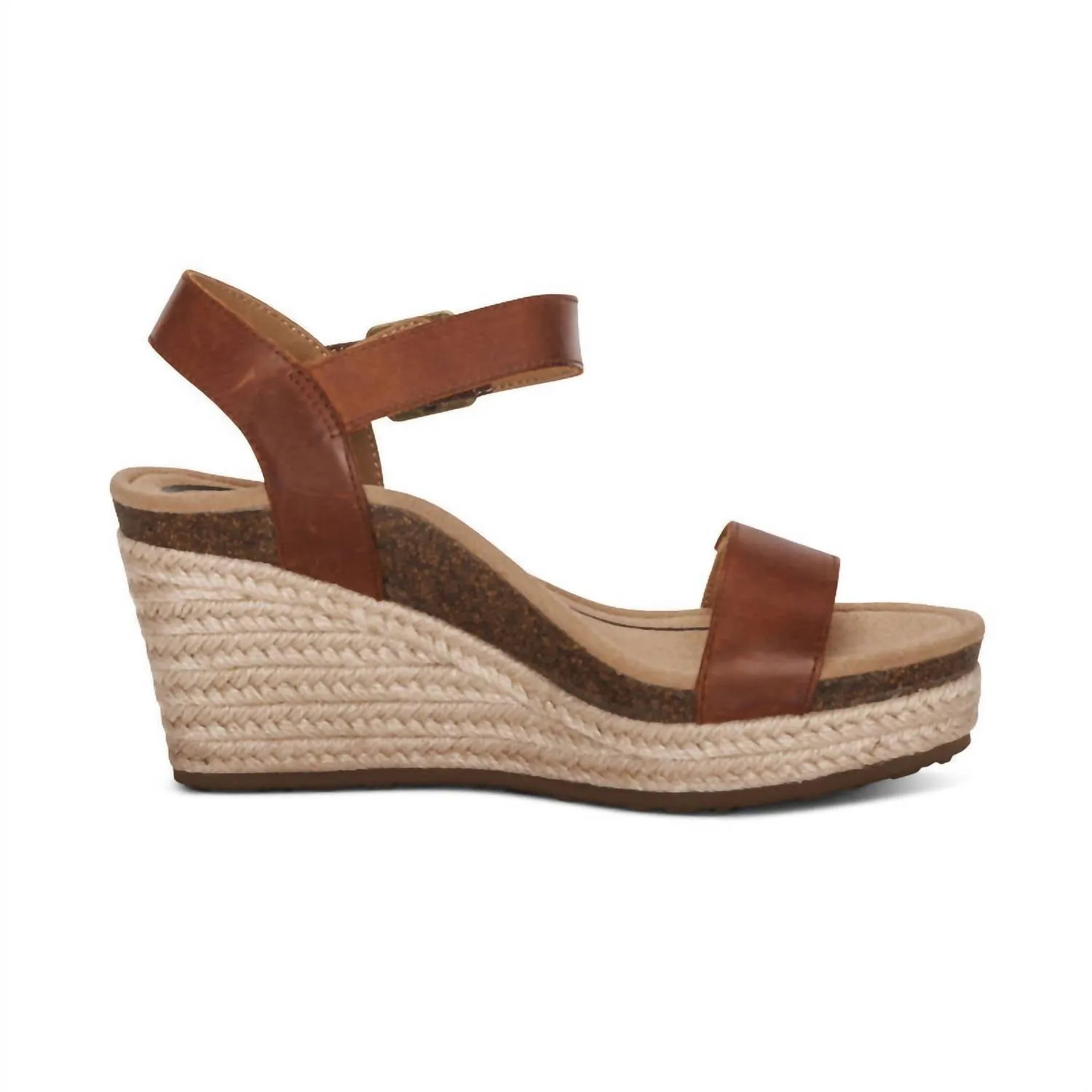Sydney Quarter Strap Espadrille Wedge Sandal In Walnut