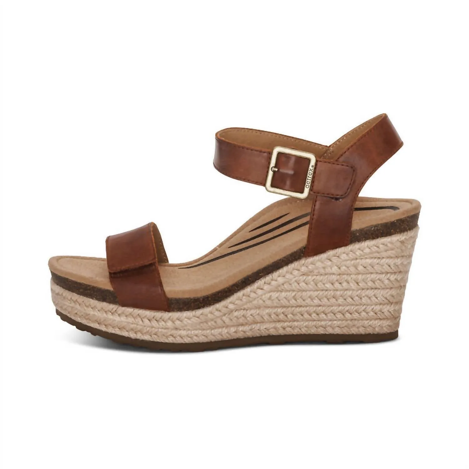 Sydney Quarter Strap Espadrille Wedge Sandal In Walnut