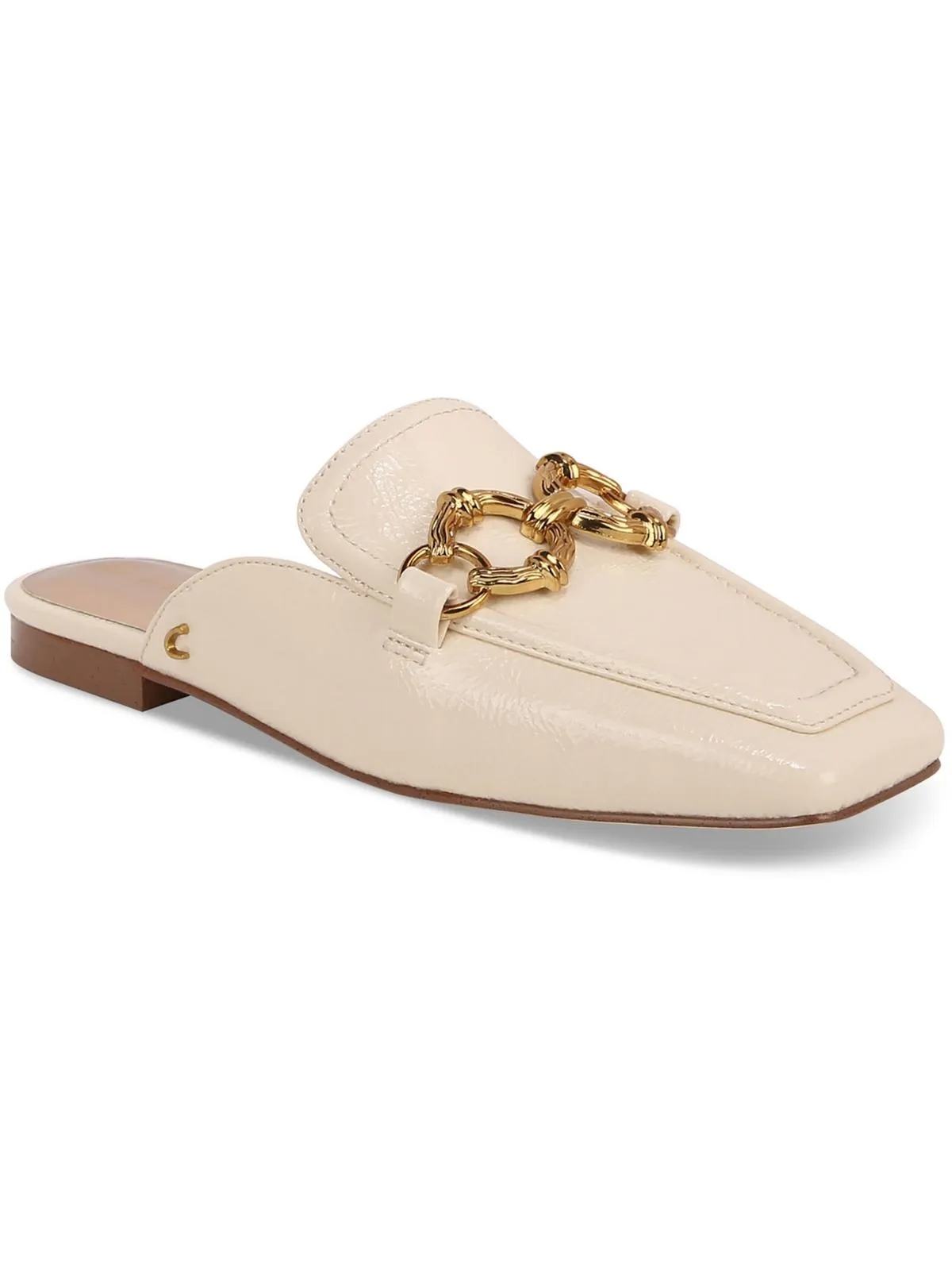 Taryn Womens Faux Leather Slip On Mules