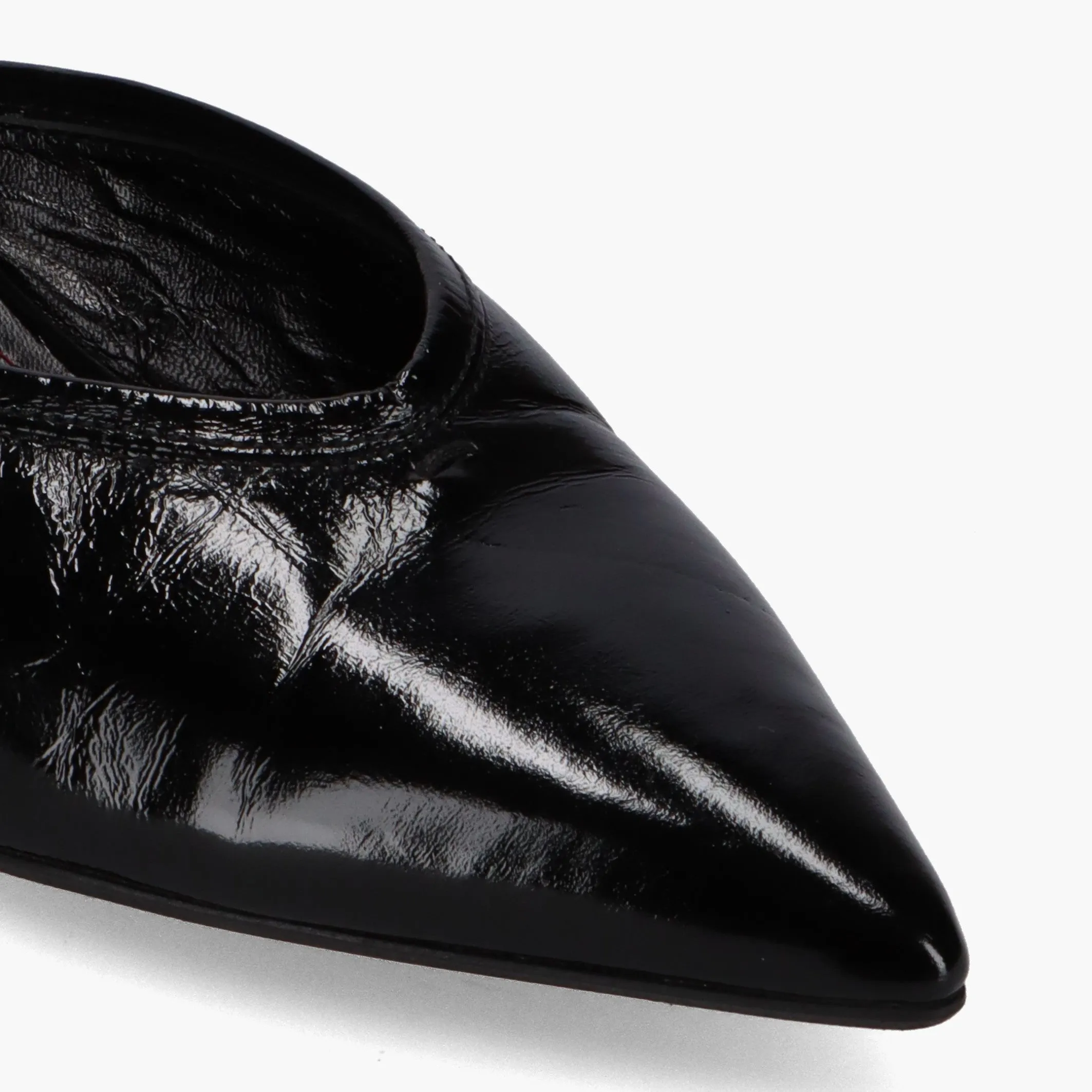 Tessa Onix Black Leather Mules