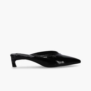 Tessa Onix Black Leather Mules