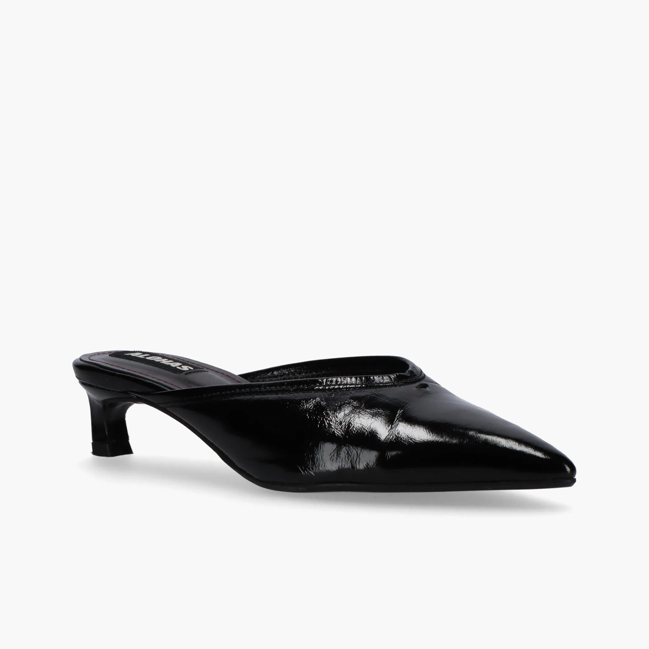 Tessa Onix Black Leather Mules