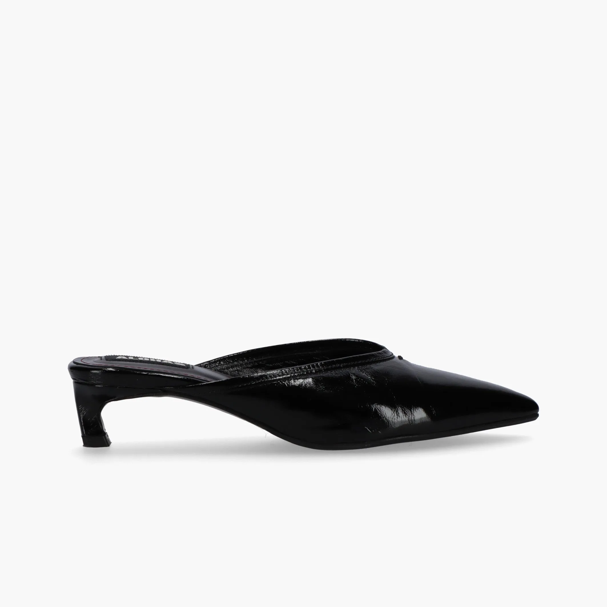 Tessa Onix Black Leather Mules