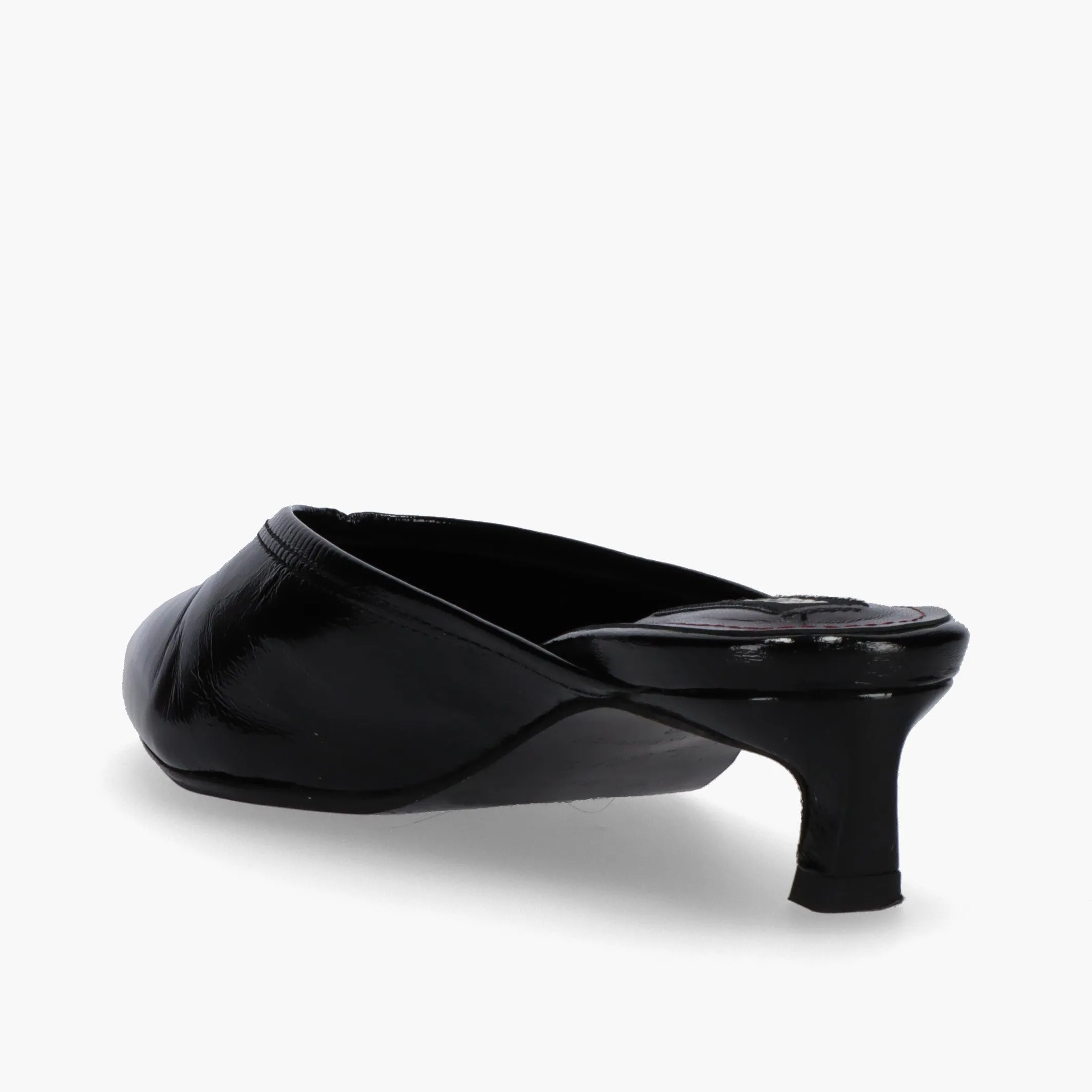 Tessa Onix Black Leather Mules