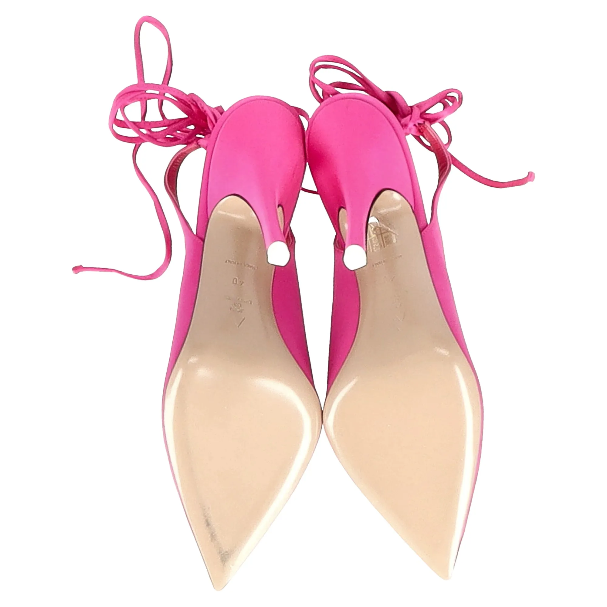 The Attico Venus Slingback Heels in Pink Satin