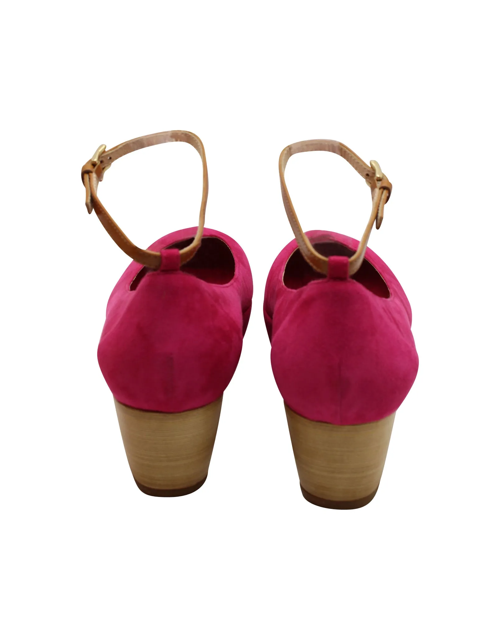 Tod's Ankle Strap Wedge Sandals in Pink Suede