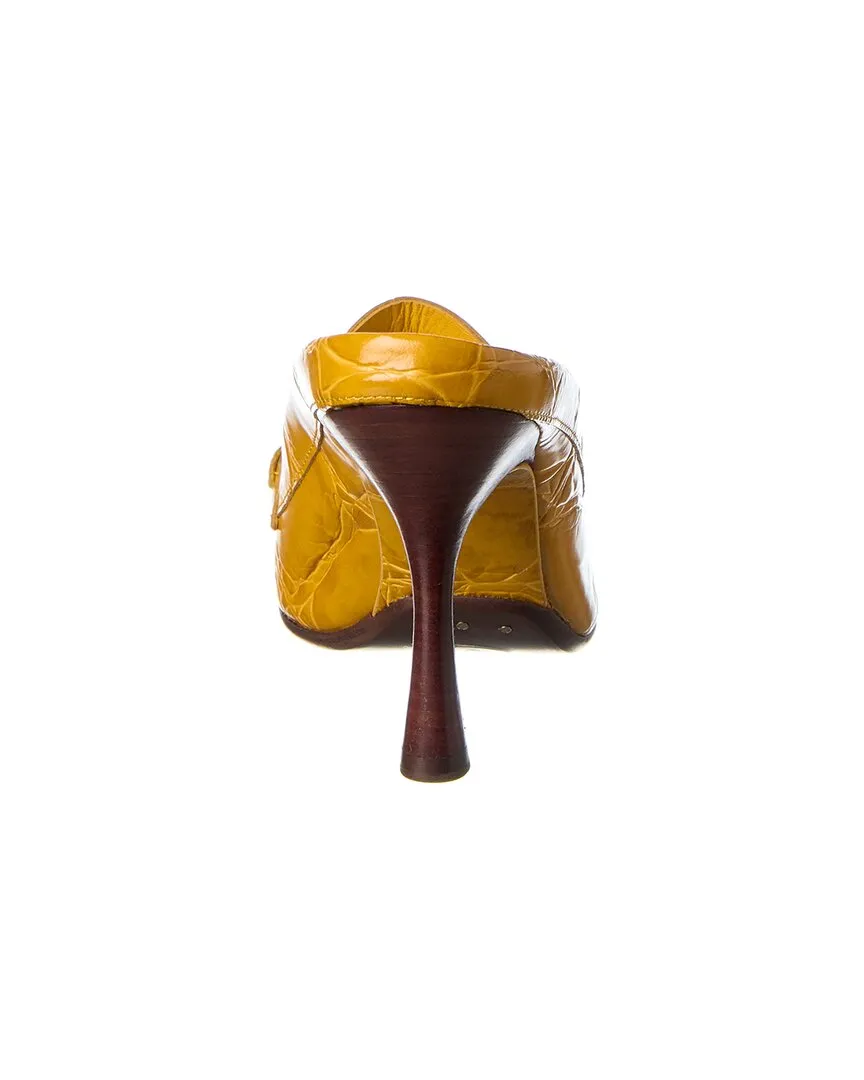 TODs Croc-Embossed Leather Mule