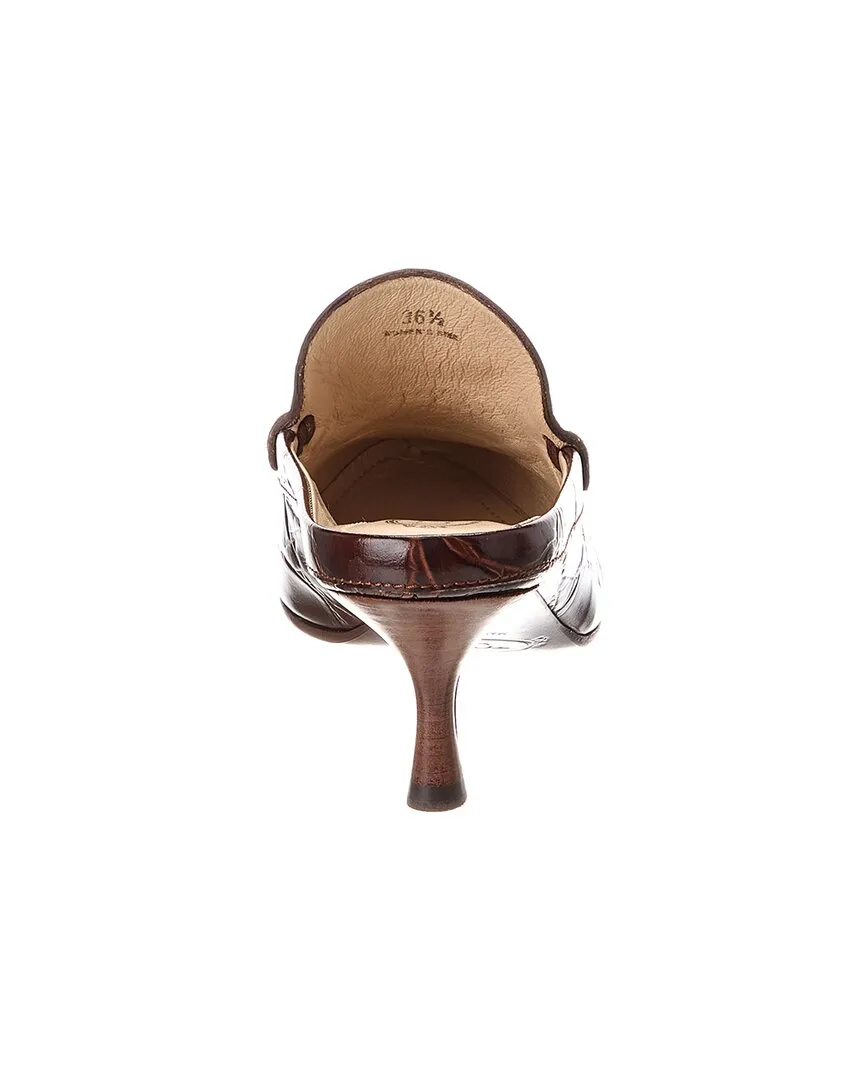 TODs Croc-Embossed Leather Mule