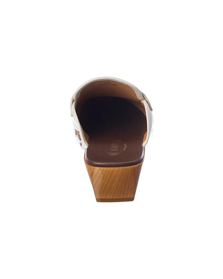 TODs Logo Leather Mule