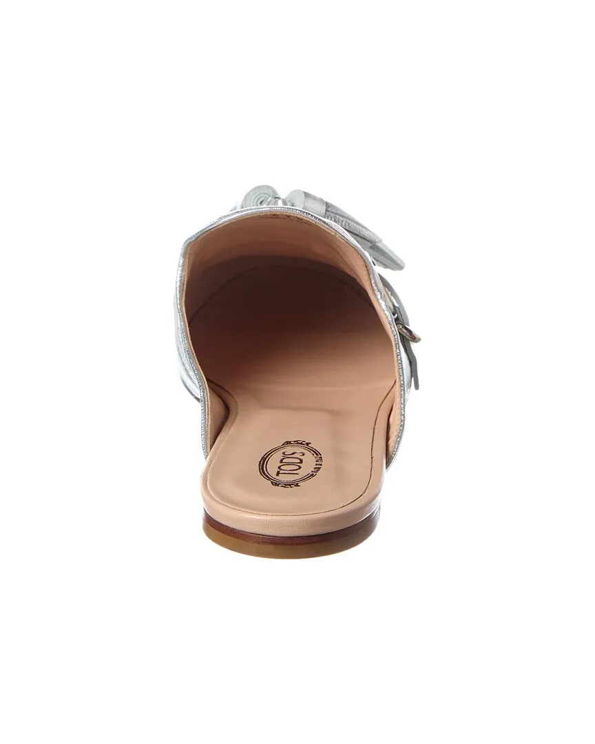 TODs Tassel Leather Mule