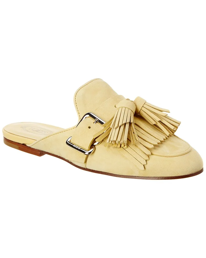 TODs Tassel Suede Mule