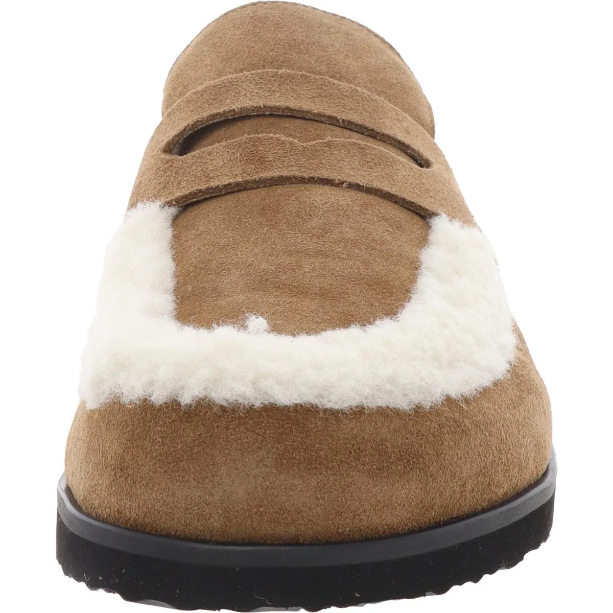 TOMLIN Womens Faux Fur Leather Slide Slippers