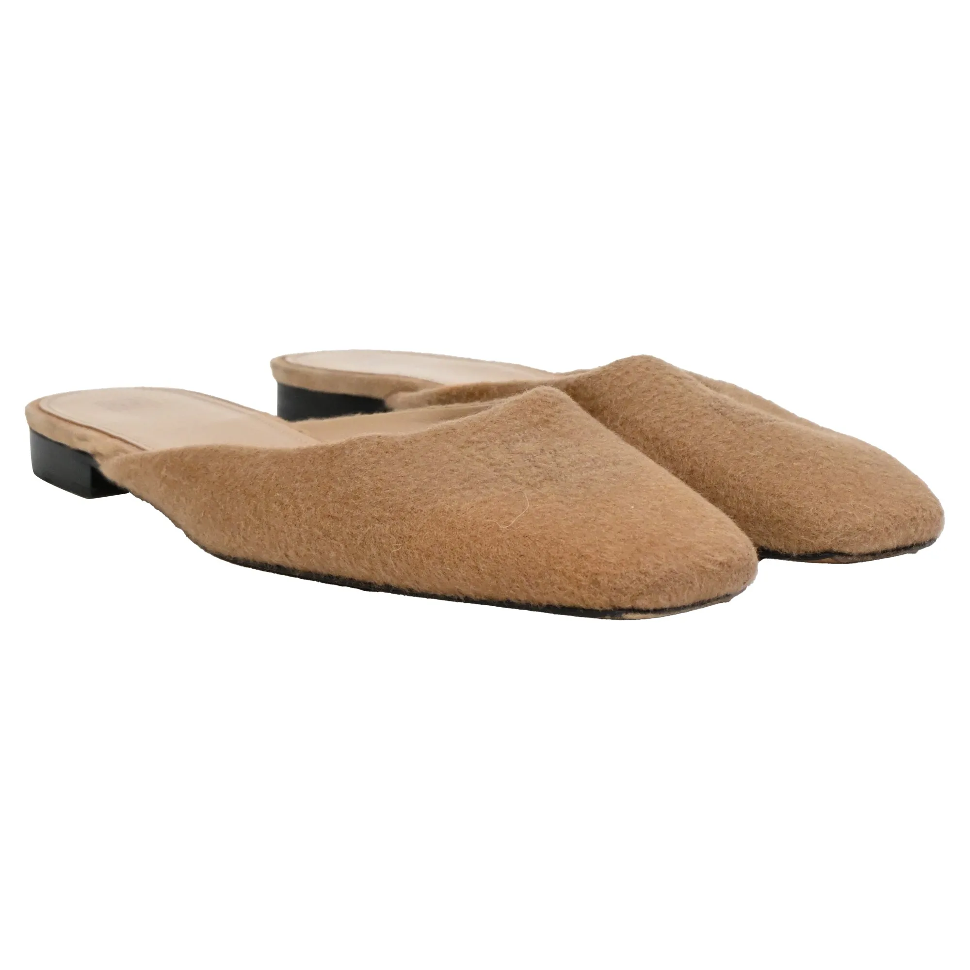 Toteme Flat Mules in Beige Cashmere