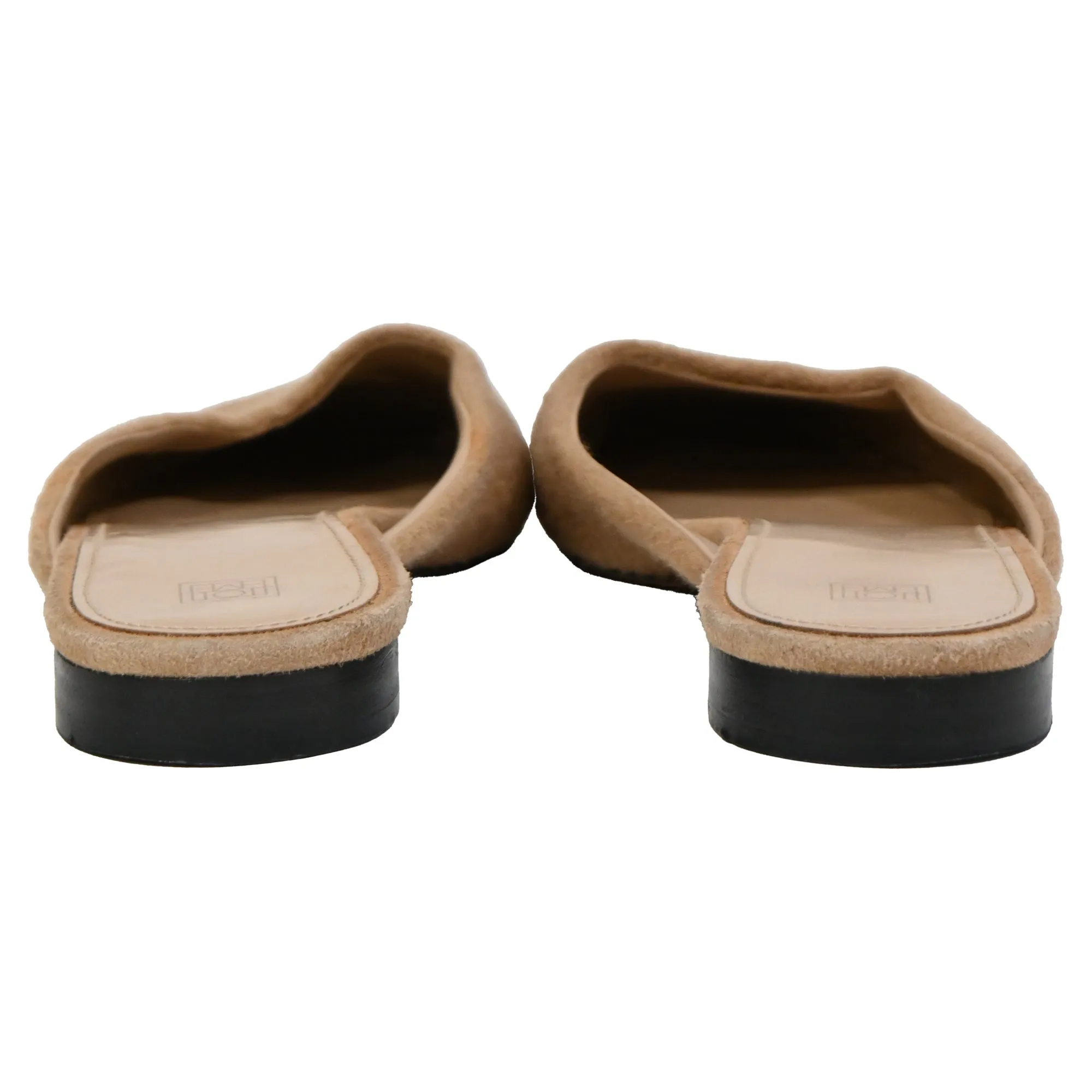 Toteme Flat Mules in Beige Cashmere