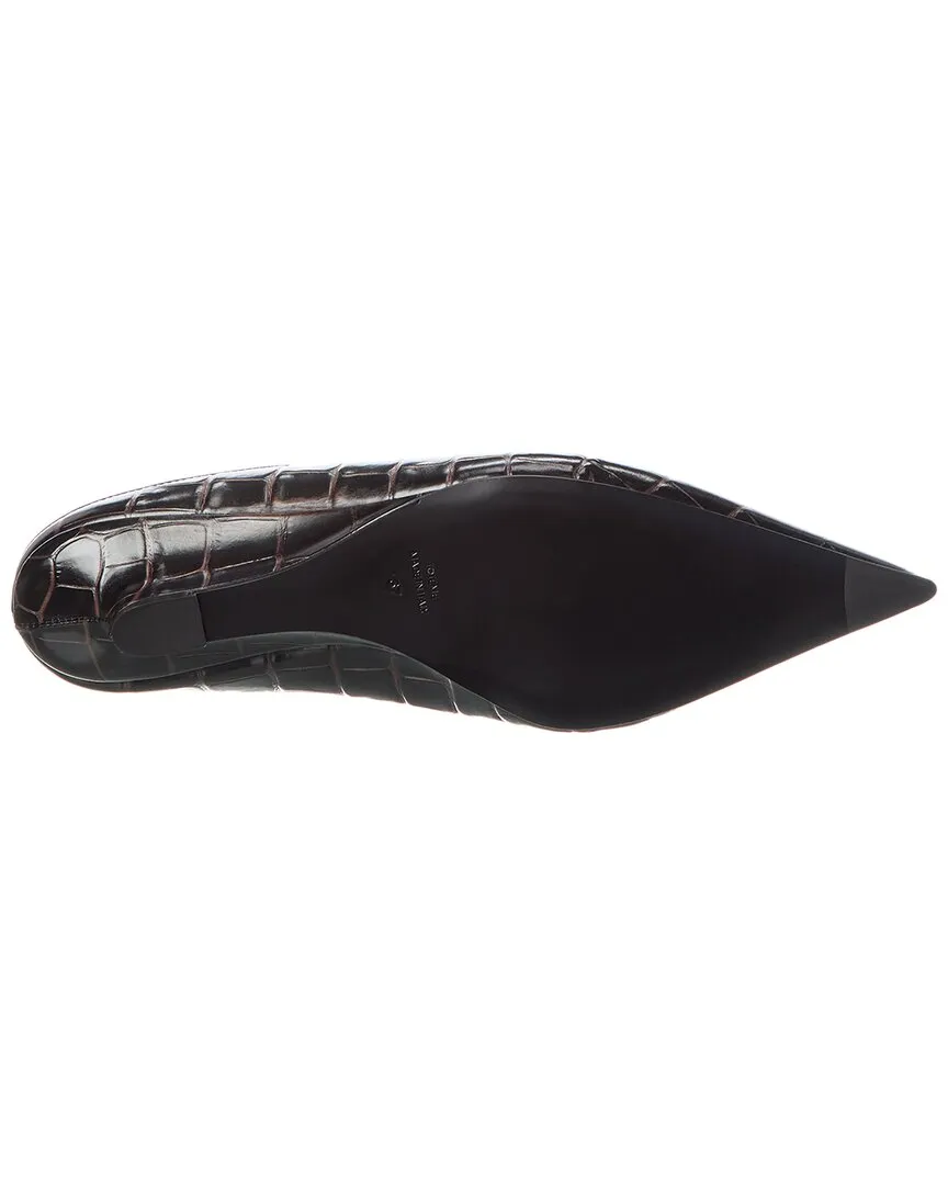 TOTEME Sharp Croc-Embossed Leather Mule