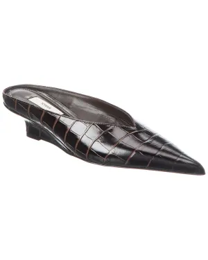 TOTEME Sharp Croc-Embossed Leather Mule