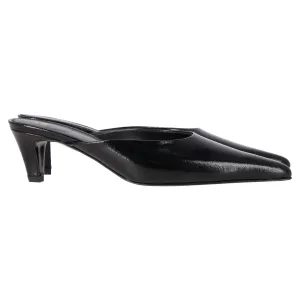 Totme The Patent 55 Pointed Mules in Black Calf Leather
