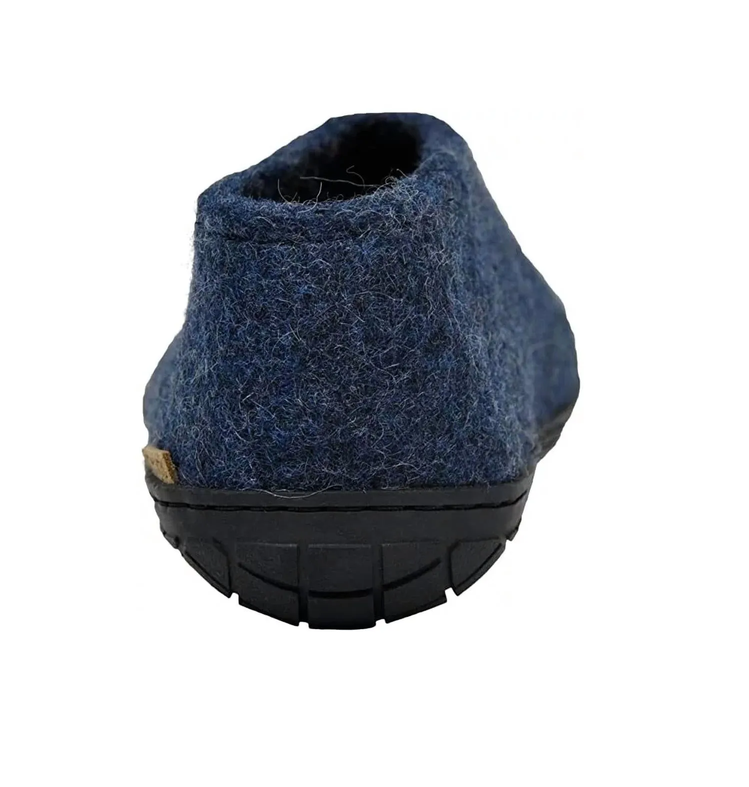 Unisex Felt Slipper With Black Natural Rubber Sole In Denim