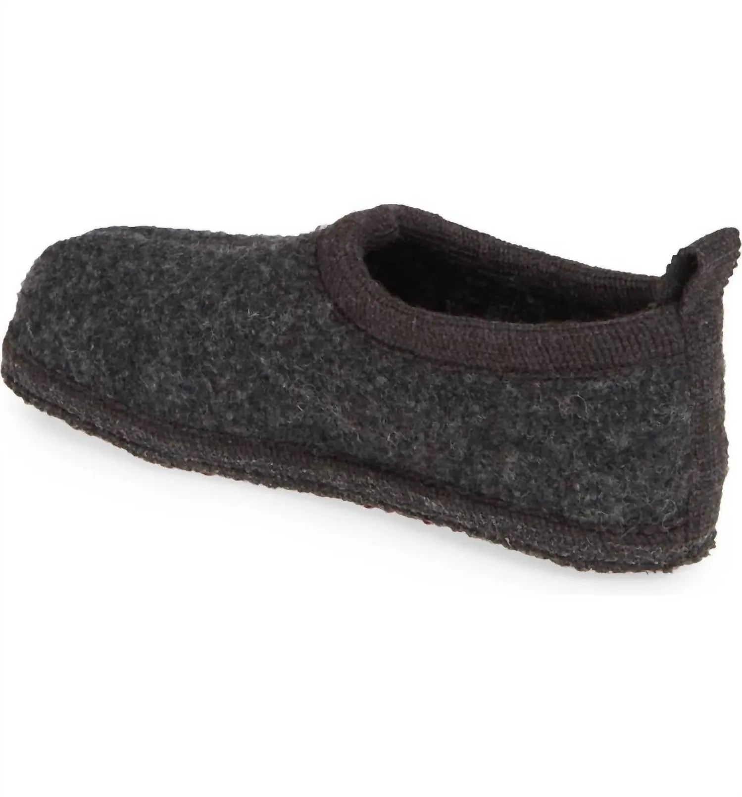 Unisex Freddie Boiled Wool Slipper In Charcoal