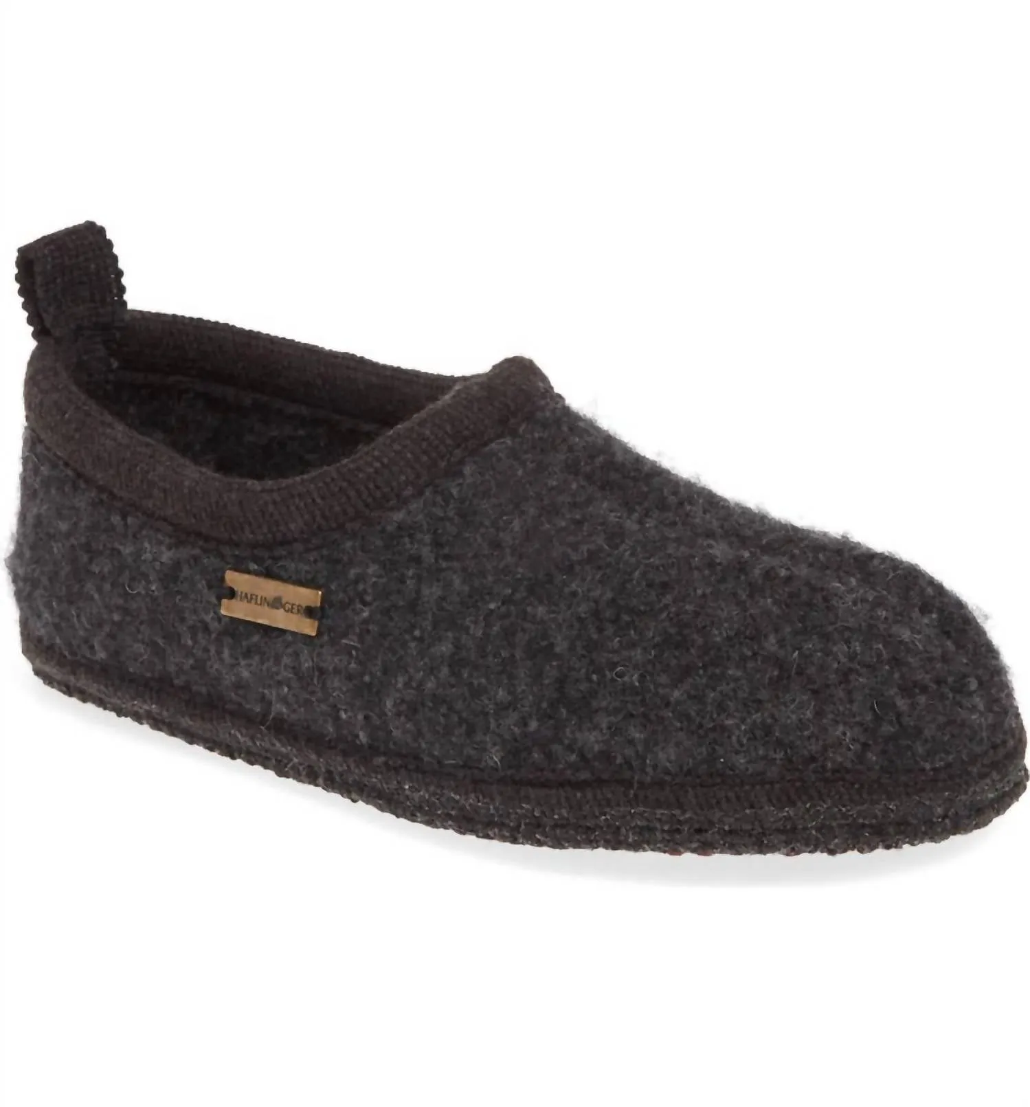Unisex Freddie Boiled Wool Slipper In Charcoal