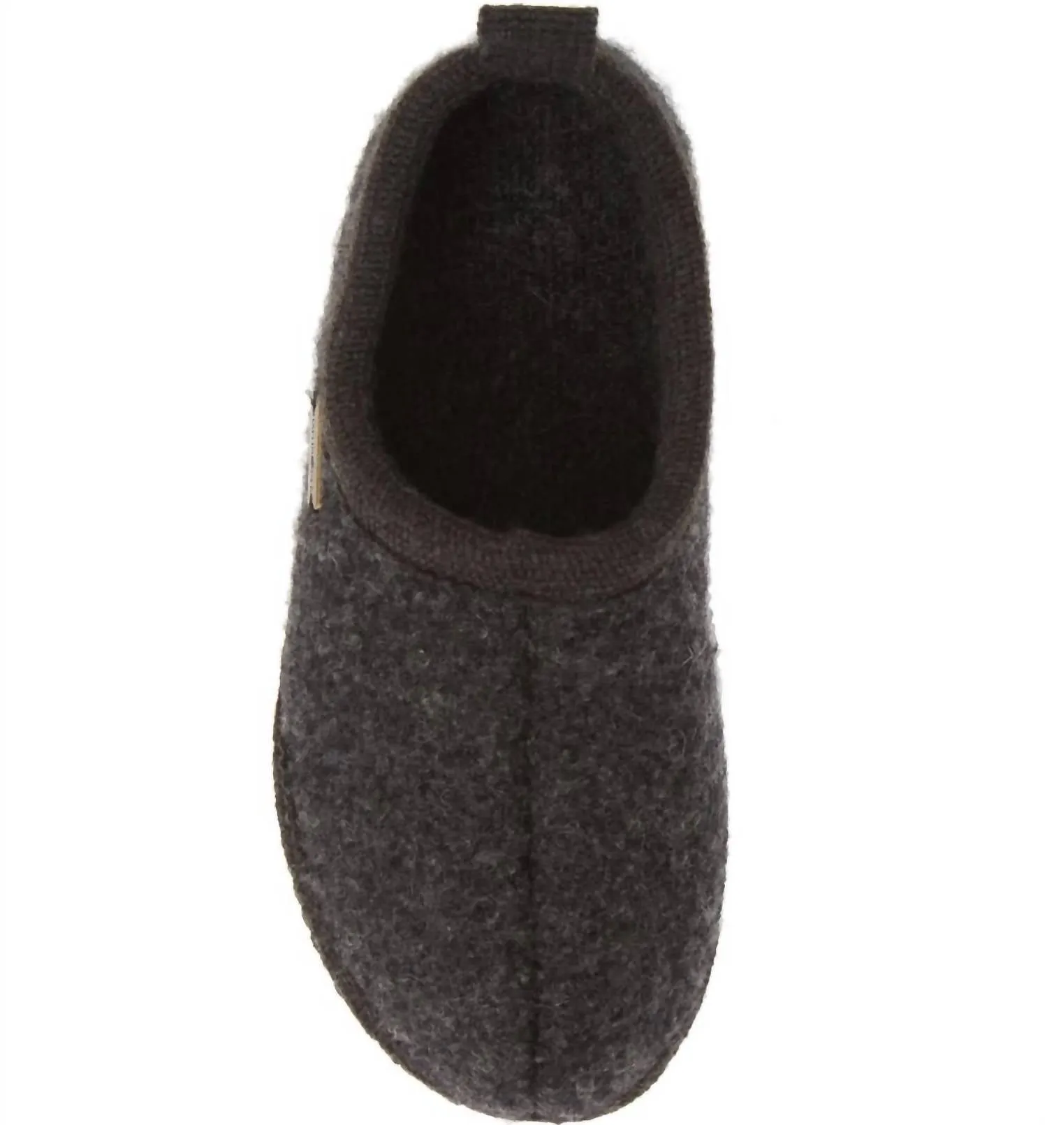 Unisex Freddie Boiled Wool Slipper In Charcoal