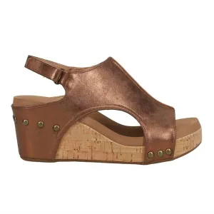 Wedge Sandals In Antique Bronze