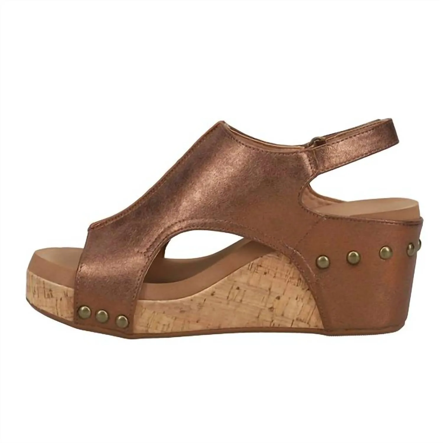Wedge Sandals In Antique Bronze